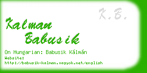kalman babusik business card